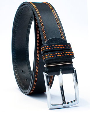 Curea piele naturala, tabacita vegetal. Curea neagra. Cadouri handmade.
