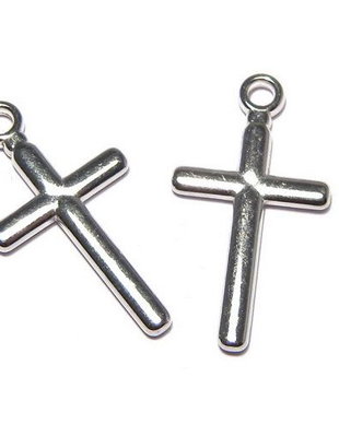 Pandantiv din acril metalizat, cruciulita, 31.5x17 mm
