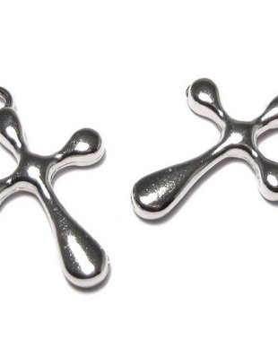 Pandantiv din acril metalizat, cruciulita, 35x23 mm