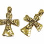 Pandantiv metalic, cruciulita, auriu antichizat, 27x18 mm