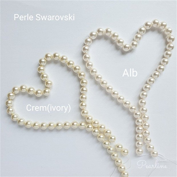 Cercei argint cu perle Flower and Pearls  Swarovski