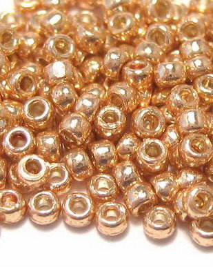 Margele TOHO, 6/0, Permanent Finish - Galvanized Rose Gold-10 grame
