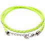 Snur din imitatie de piele, 42 cm, verde fosforescent