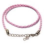 Snur din imitatie de piele, 42 cm, roz