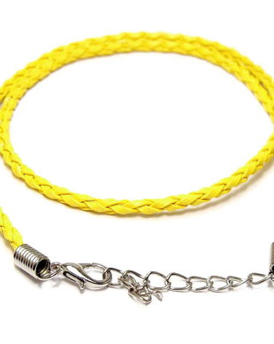 Snur din imitatie de piele, 42 cm, galben