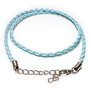 Snur din imitatie de piele, 42 cm, bleu