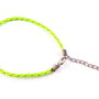 Snur din imitatie de piele pentru bratari, 20 cm, verde fosforescent