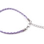 Snur din imitatie de piele pentru bratari, 20 cm, mov deschis