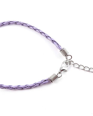 Snur din imitatie de piele pentru bratari, 20 cm, mov deschis