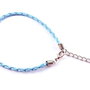Snur din imitatie de piele pentru bratari, 20 cm, bleu