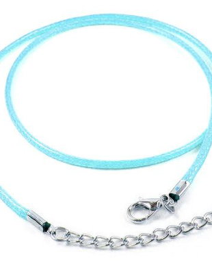 Snur din ata din poliester cerata, 46 cm, bleu