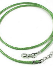 Snur din ata din poliester cerata, 46 cm, verde