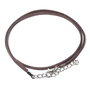 Snur din faux suede, 49 cm, maro inchis