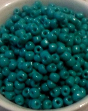 Margele nisip verde turcoaz 4 mm 50 g.