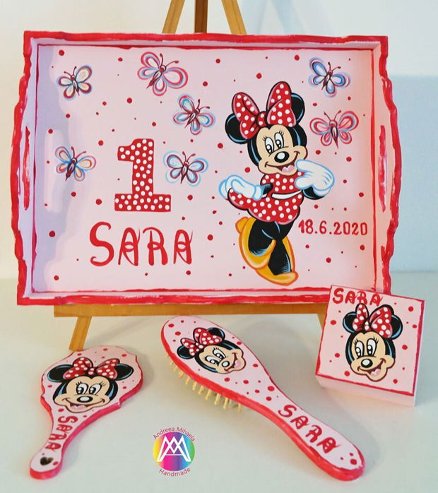 Set Mot pictat cu Minnie Mouse