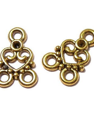 Link din aliaj metalic, auriu antichizat, 10x16 mm