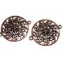 Link din aliaj metalic, cupru, 39x31 mm