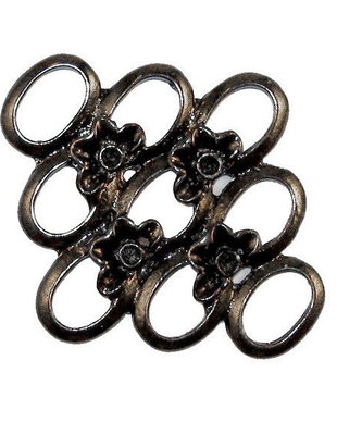 Link din aliaj metalic, negru, 30x34 mm