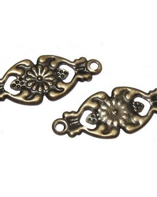 Link metalic, bronz, 22x9 mm - 50 de bucati