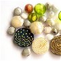 Mix margele Murano cal. a ll-a, Olive Green Gold, 70 g (cod 1844)