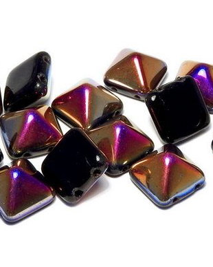 Pyramid, 12x12 mm, Jet Sliperit - 23980-29500