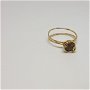 Inel din aur filat, inel cu opal etiopian negru,Inel handmade