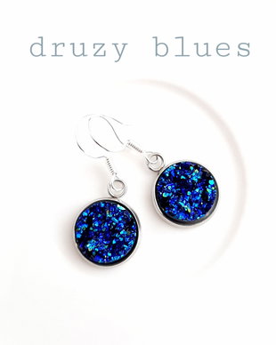 Cercei argint druzy albastru