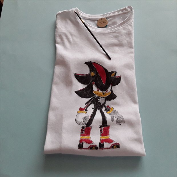 Tricou pentru copii pictat manual Sonic