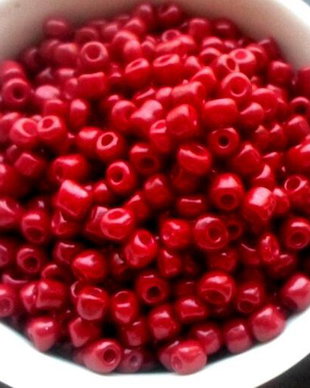 Margele nisip rosu fumuriu intens 4 mm 50 g.