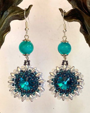 GALACTIC BLUE-toho,Rivoli,murano,cristale sticla