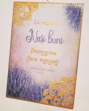 Tablou A4 din lemn, cu mesaj pentru nasi
