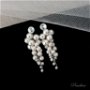 Cercei argint lungi tip Strugure cu perle si cristale Swarovski