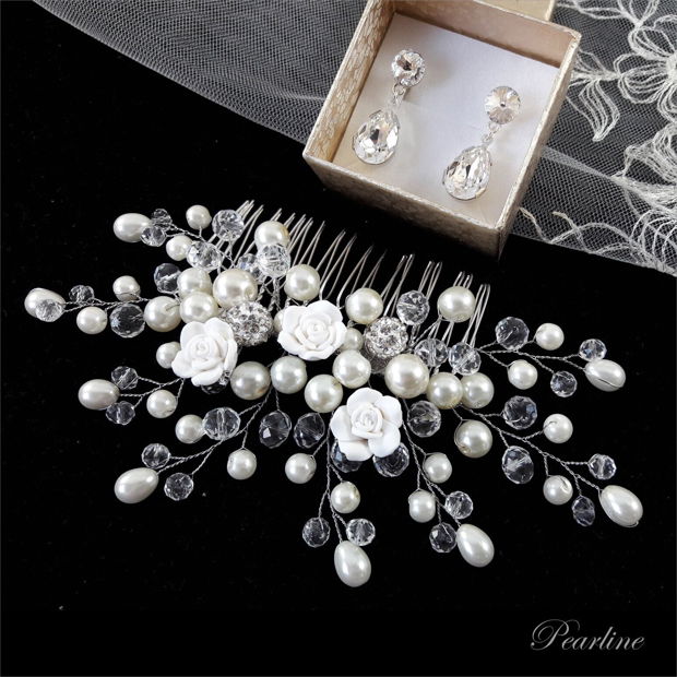 Set accesoriu par Royal Blossom si cercei Fancy Swarovski