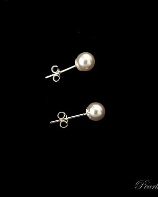 Cercei argint cu perle bobite 6 mm