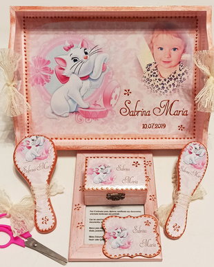 Tava personalizata mot, cu Pisica Marie si poza