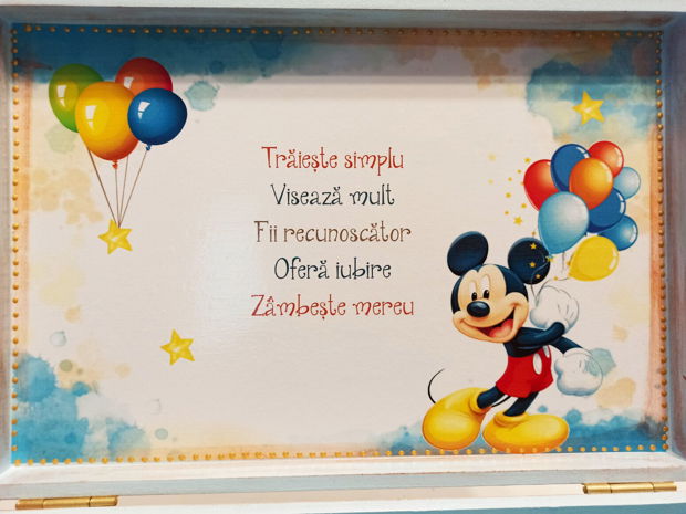 Tava personalizata mot, cu tema Mickey Mouse si prietenii