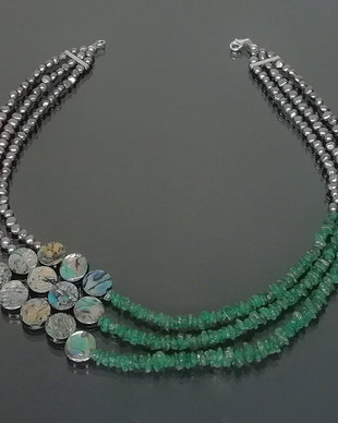 Colier perle, agat