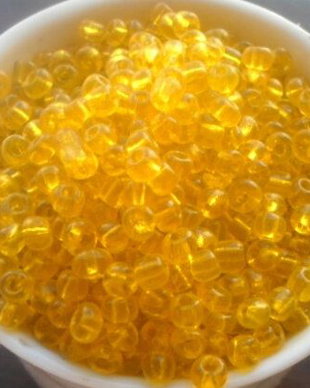 Margele nisip galben transparent 4 mm 100 g.