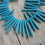 Sirag turquoise de sinteza, 38 cm (83 buc)
