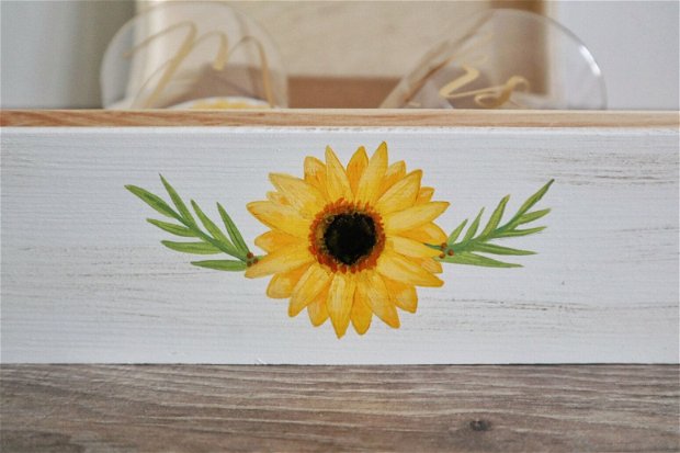 Gift box floarea soarelui pentru nasi/soti/cupluri