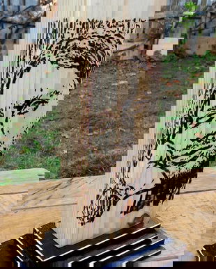 Statueta din lemn masiv, Pirogravura manuala, Cadou personalizat, 3D, Cadou Unicat, Portret Personalizat, Portret Memorial, Lemn ars