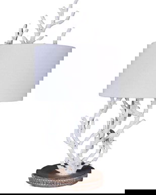 Lampa de masa cu un coral alb