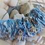 Colier boho-chic din denim cristale tip swarovski si lantisor metalic argintat