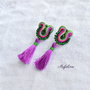 Cercei soutache cu ciucuri