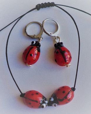 Set bijuterii din margele lampwork - gargarite