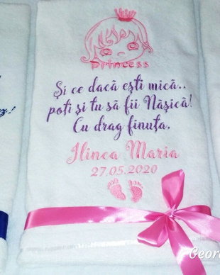 Set 3 prosoape personalizate , cadou nași sau moși botez/mot