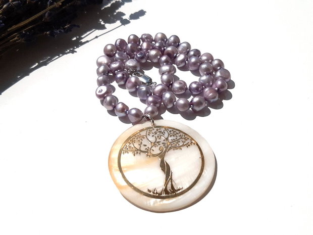 Colier lavender pearl