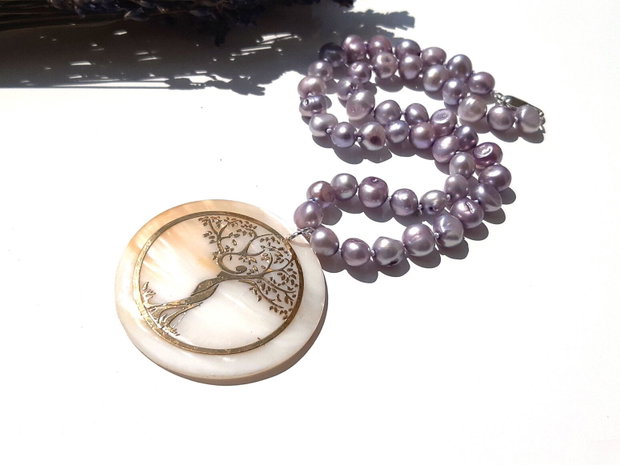Colier lavender pearl