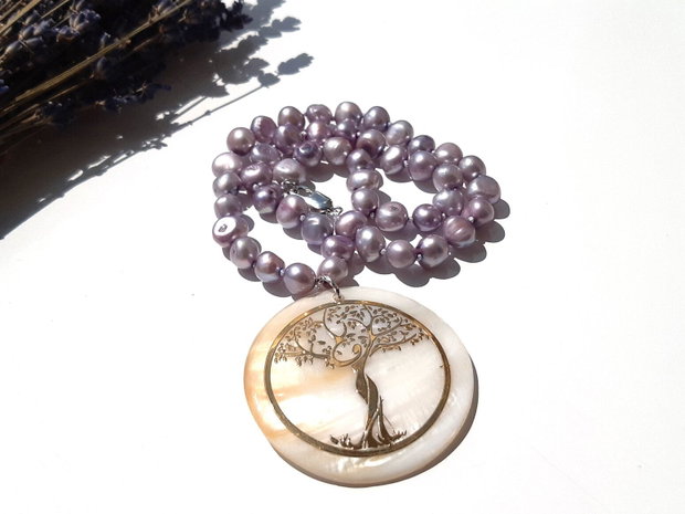 Colier lavender pearl