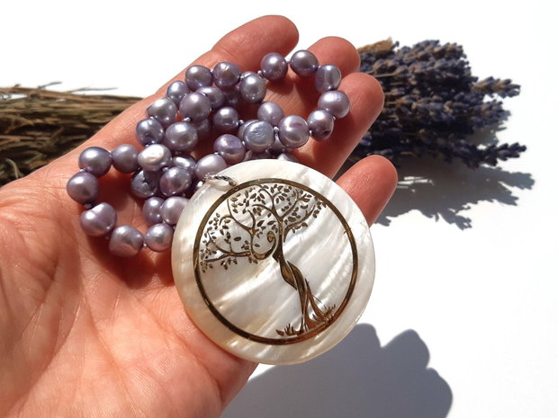 Colier lavender pearl
